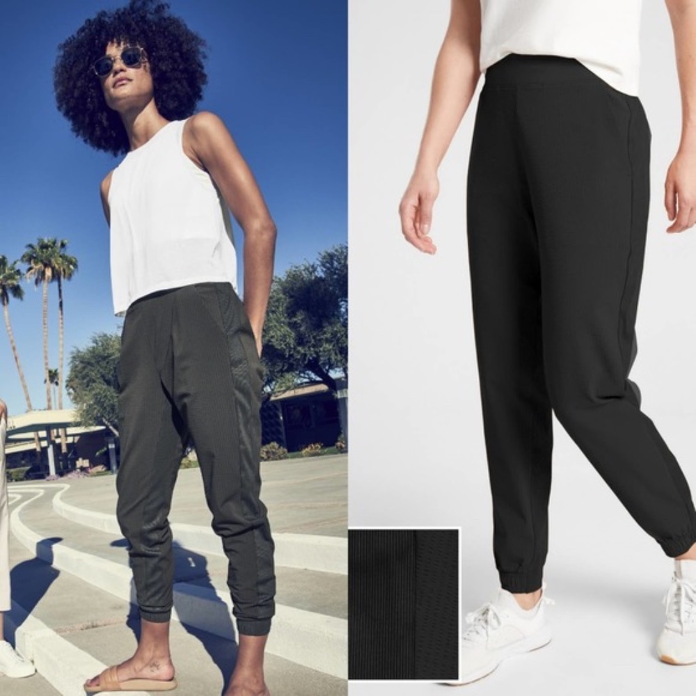 New ATHLETA Textured Brooklyn Jogger Black